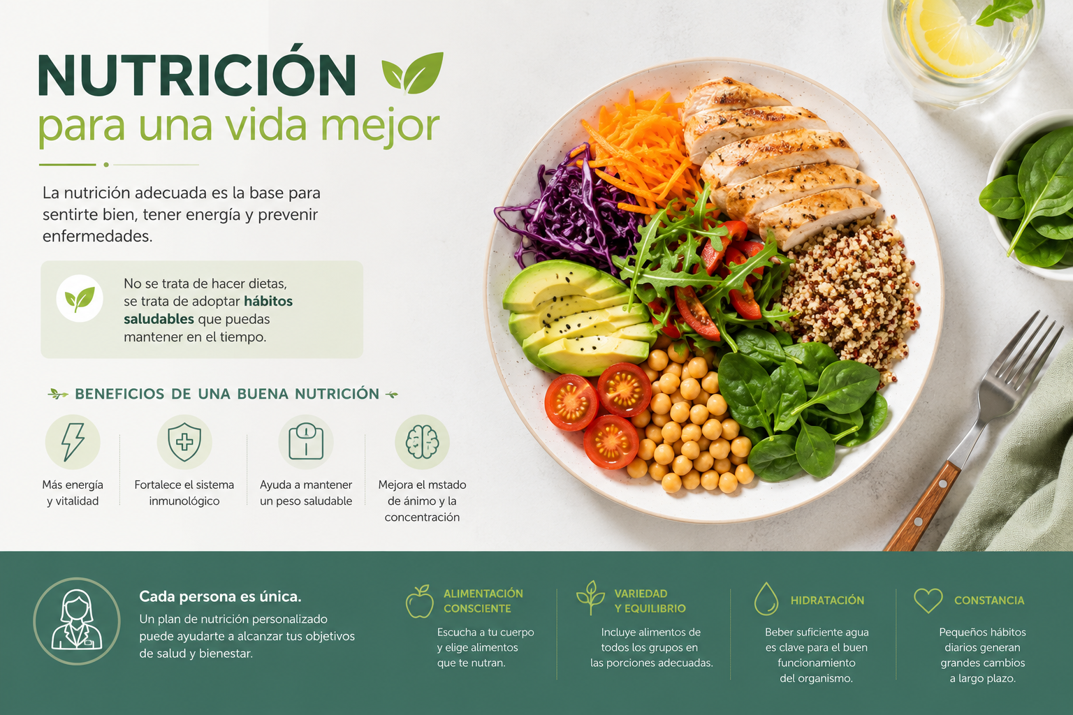 La nutrición es la base de una vida saludable